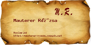 Mauterer Rózsa névjegykártya
